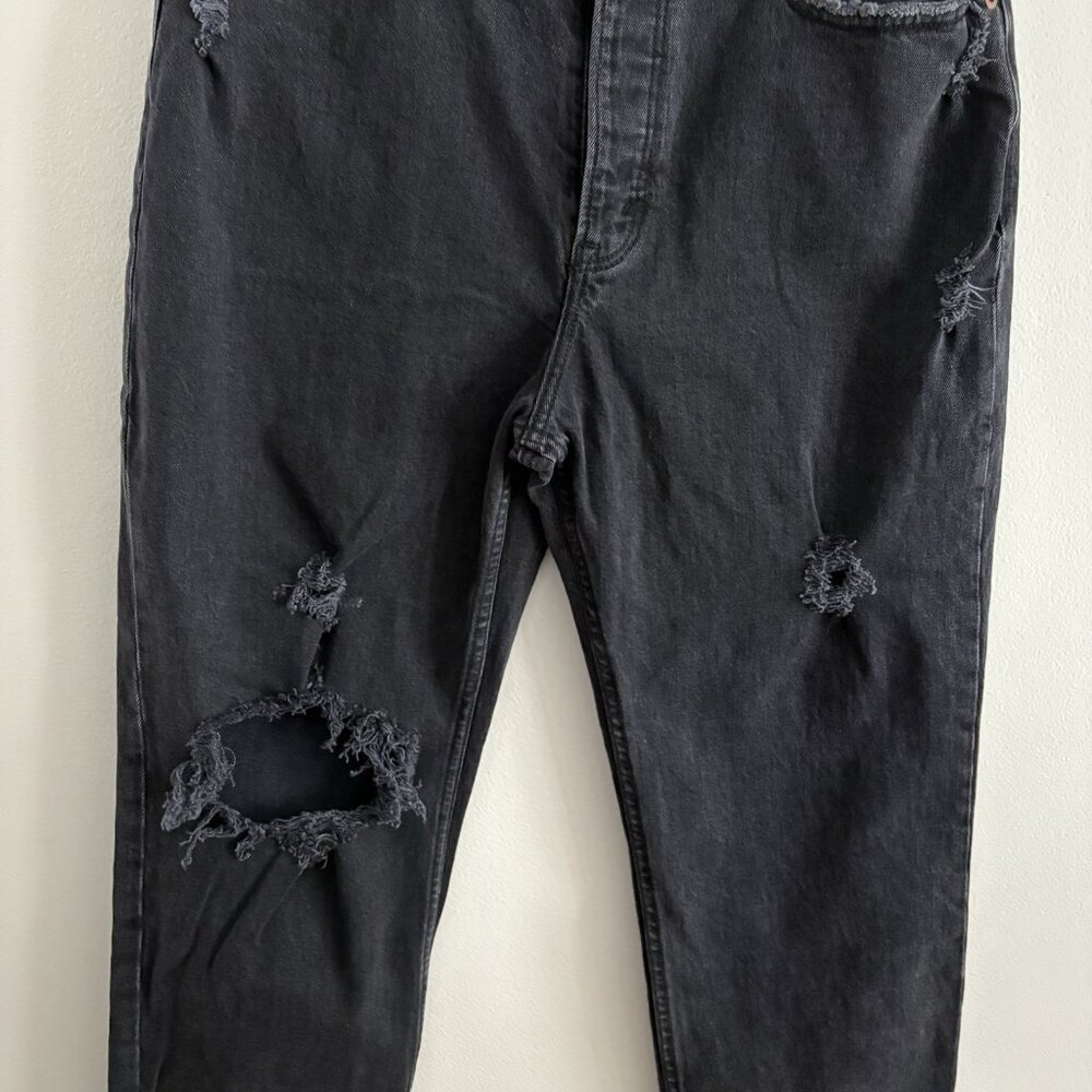Abercrombie & Fitch Women 29/8XS Black Distressed The Dad High Rise Jeans NWT - Picture 5 of 16